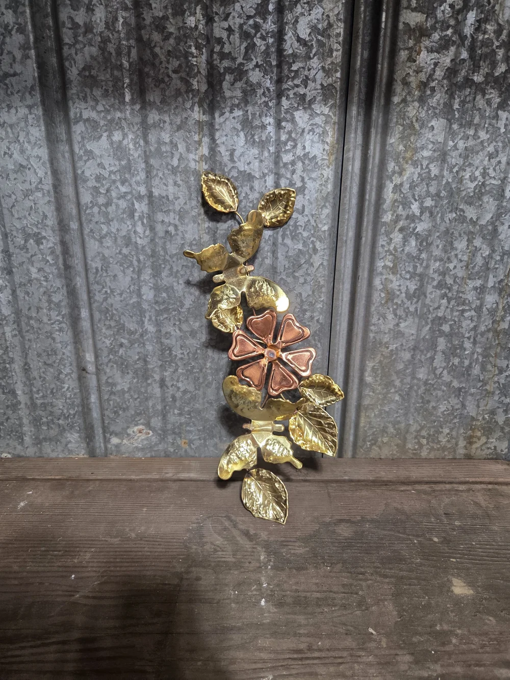 Home Interiors Gold and Copper Floral Wall Accent